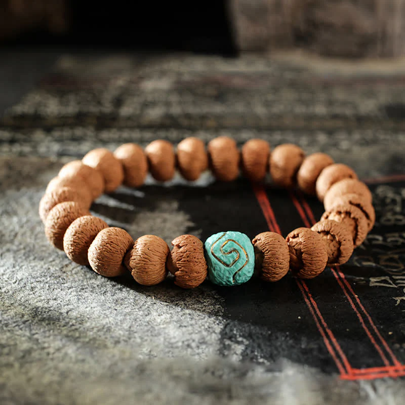 Buddha Stones Tibetan Bodhi Seed Turquoise Amber Protection Bracelet