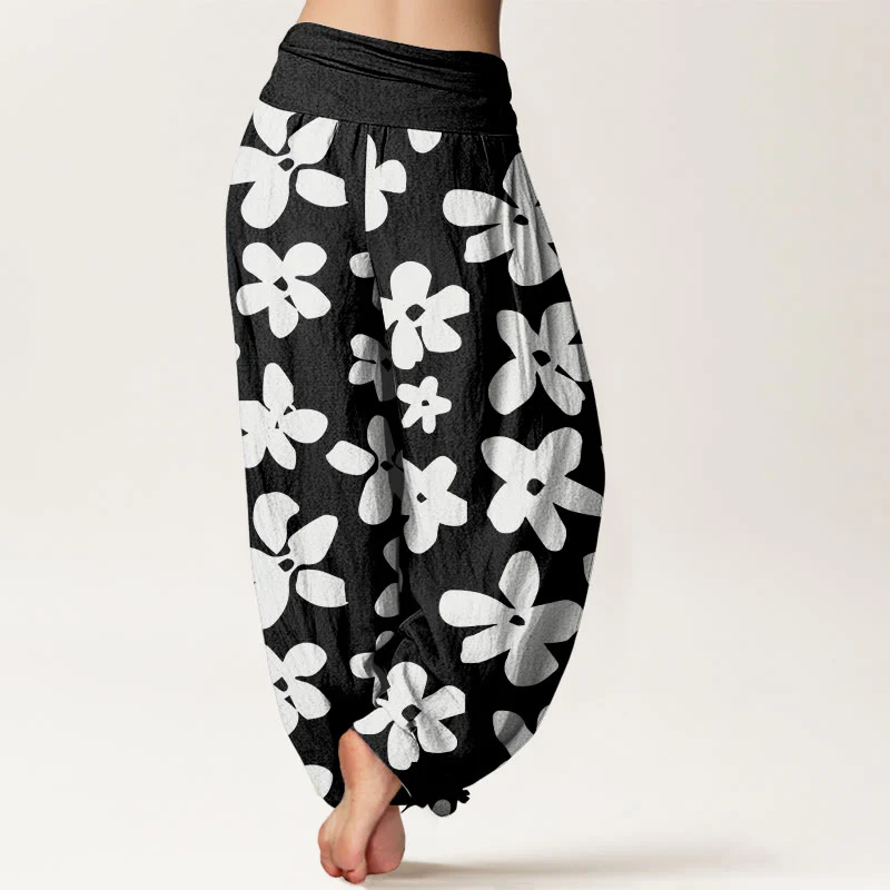 Buddha Stones Casual Bohemian Style Floral Women's Elastic Waist Harem Pants
