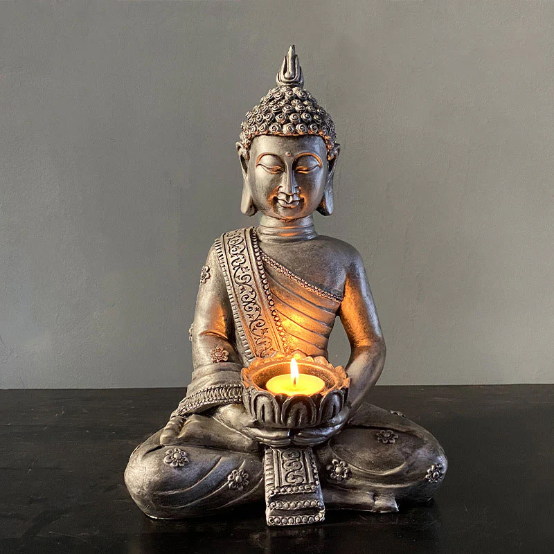 Buddha Stones Tibetan Buddha Blessing Decoration Candlestick