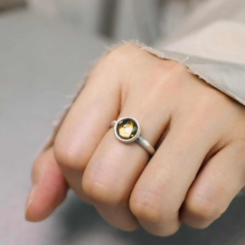 Buddha Stones Natural 925 Sterling Silver Citrine Adjustable Protection Ring