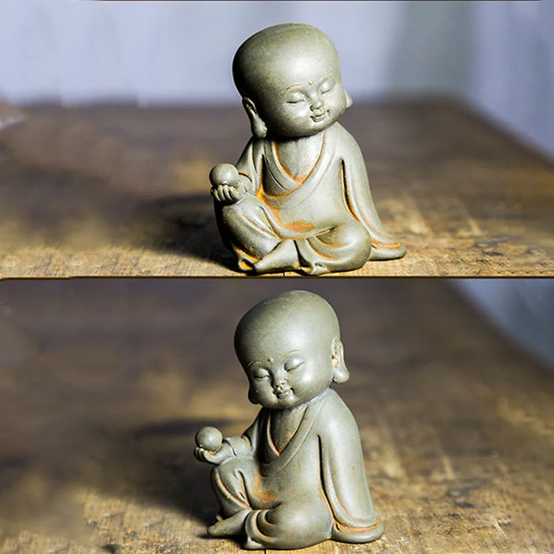 Buddha Stones Handmade Ksitigarbha Kwan Yin Guanyin Avalokitesvara Tathagata Iron Powder Rust Cast Resin Statue Home Decoration