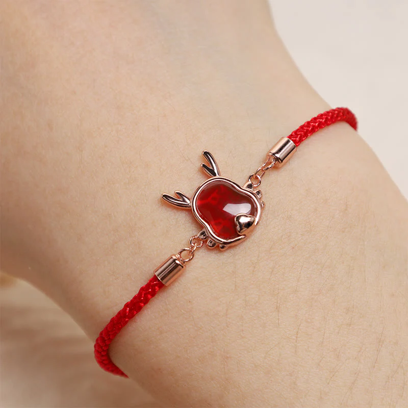 ❗❗❗A Flash Sale- Buddha Stones 925 Sterling Silver Year of the Dragon Natural Red Agate Dragon Attract Fortune Fu Character Strength Bracelet Necklace Pendant Earrings