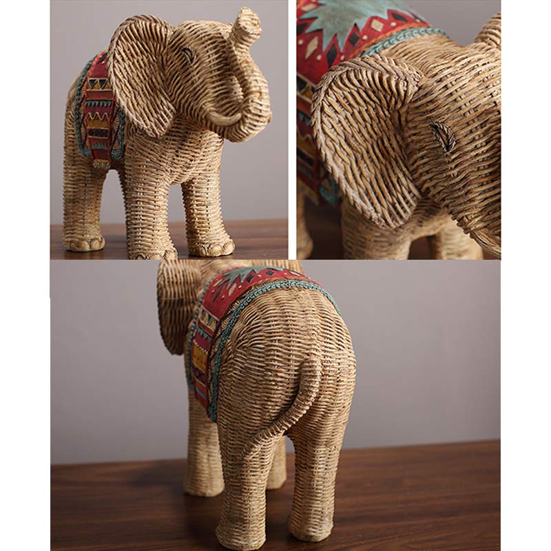 Buddha Stones Elephant Resin Wisdom Wealth Home Decoration