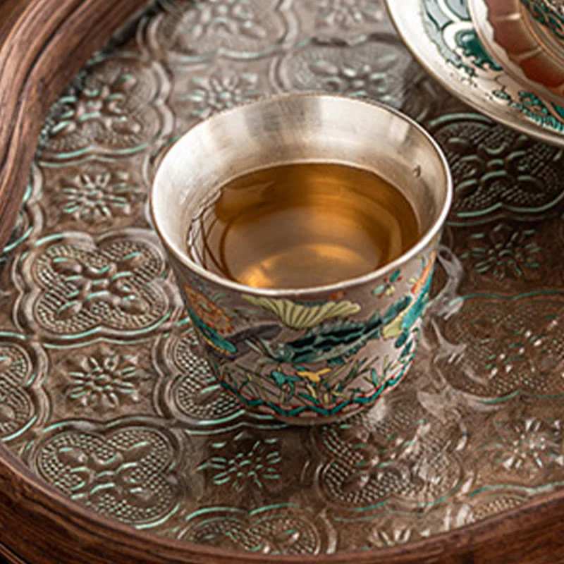 Buddha Stones Fish Lotus Seaweed Teacup Kung Fu Tea Cup 45ml With Gift Box