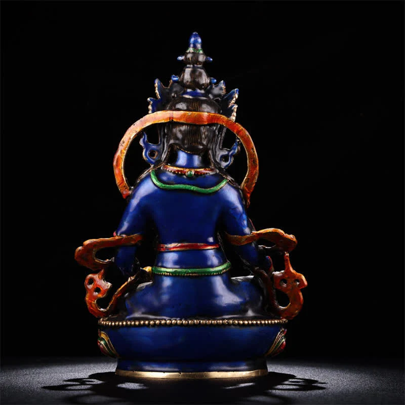 Buddha Stones Yellow Jambhala Bodhisattva Figurine Serenity Copper Statue Home Decoration