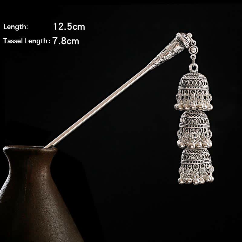 Buddha Stones Water Drop Lily of the Valley Flowers Tassels Confidence Hairpin