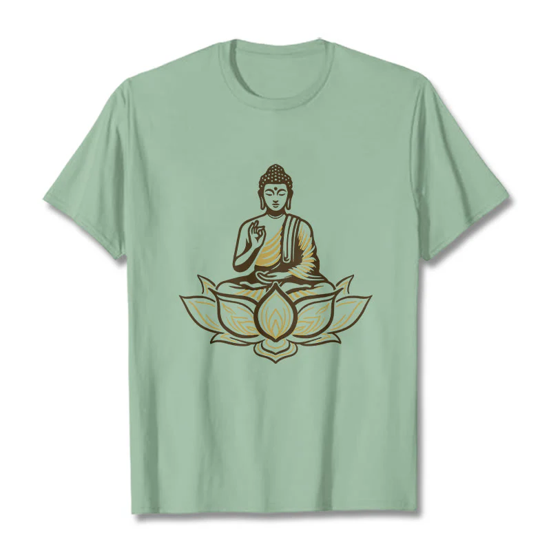 Buddha Stones Buddha Meditating In The Lotus Tee T-shirt