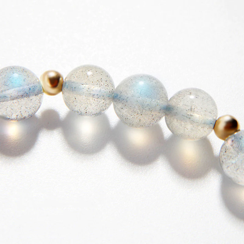 Buddha Stones Moonstone Strawberry Quartz PiXiu Healing Bracelet