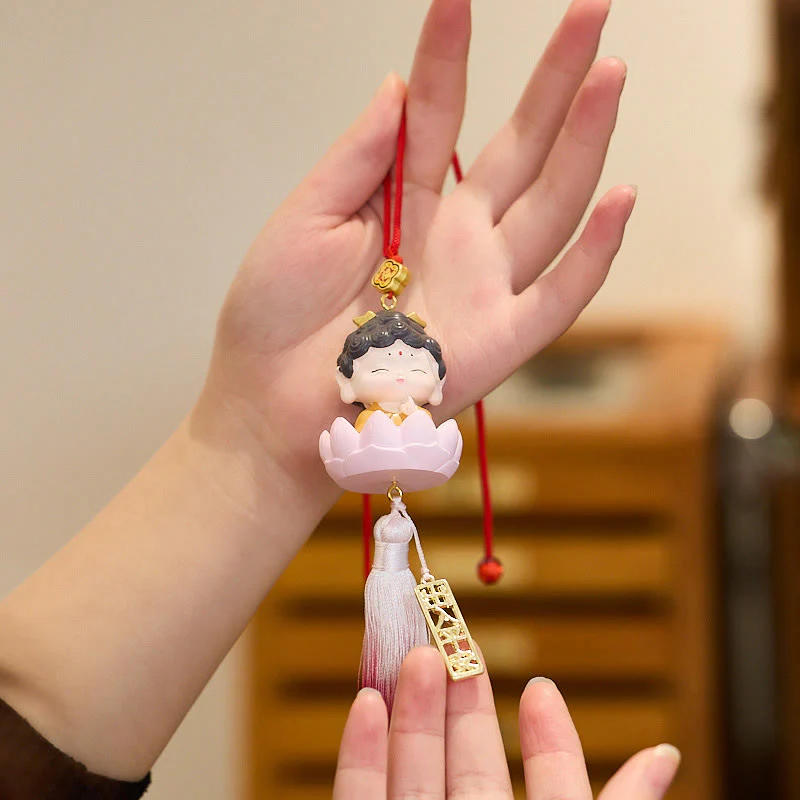 Buddha Stones Lotus Avalokitesvara Buddha Fu Character Wealth Car Hanging Decoration