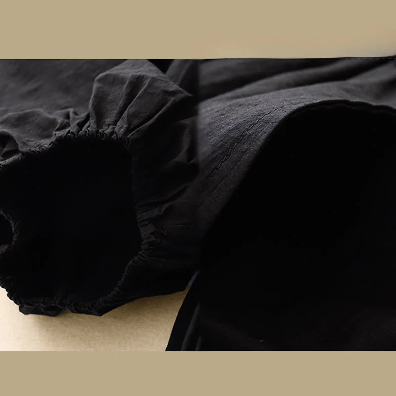 Buddha Stones Casual Simple Design Women's Cotton Harem Pants With Pockets