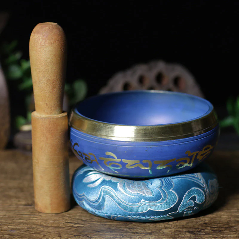 Buddha Stones Tibetan Sound Bowl Handcrafted for Relaxation Meditation Prayer Singing Bowl Set