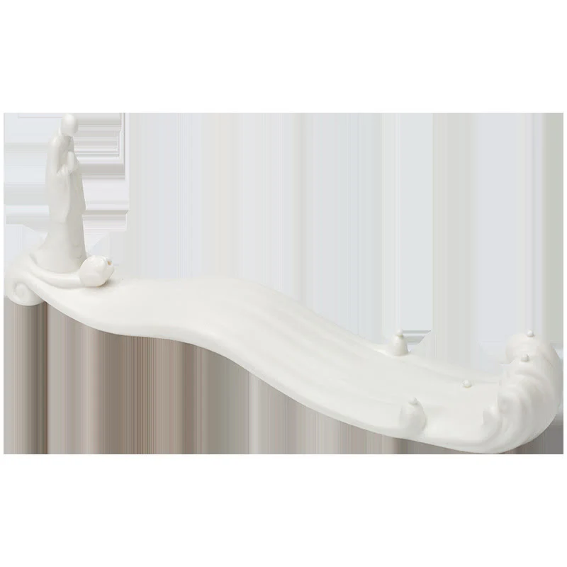 Buddha Stones Buddha Monk Ceramic Sea Wave Mountain Blessing Incense Burner Decoration