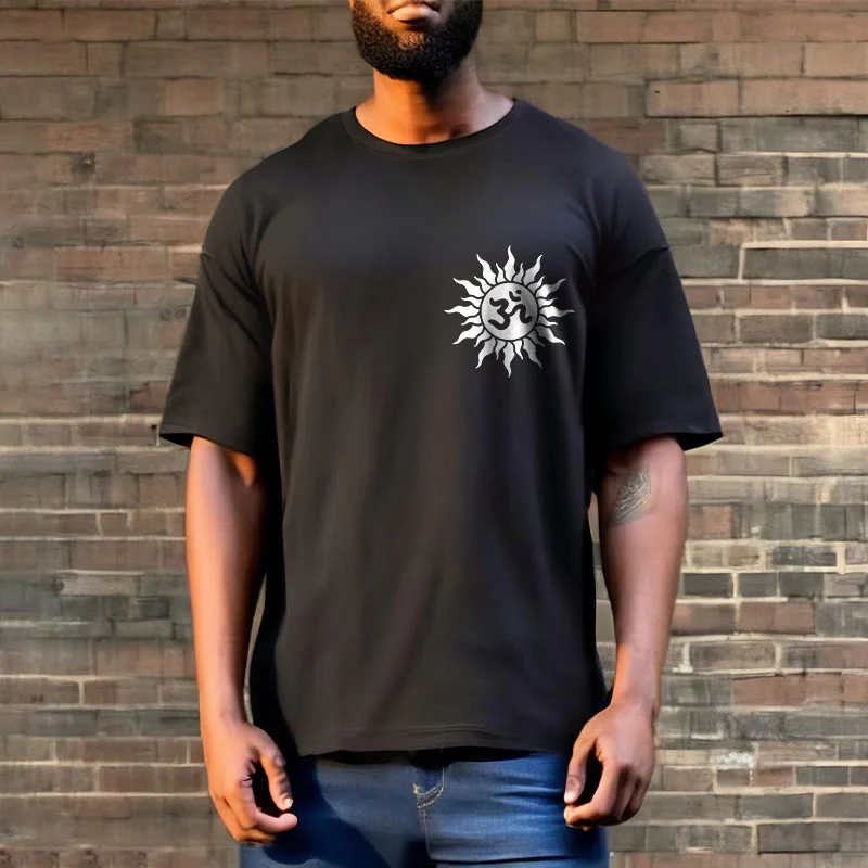 Buddha Stones Sun OM Symbol Design Tee T-shirt