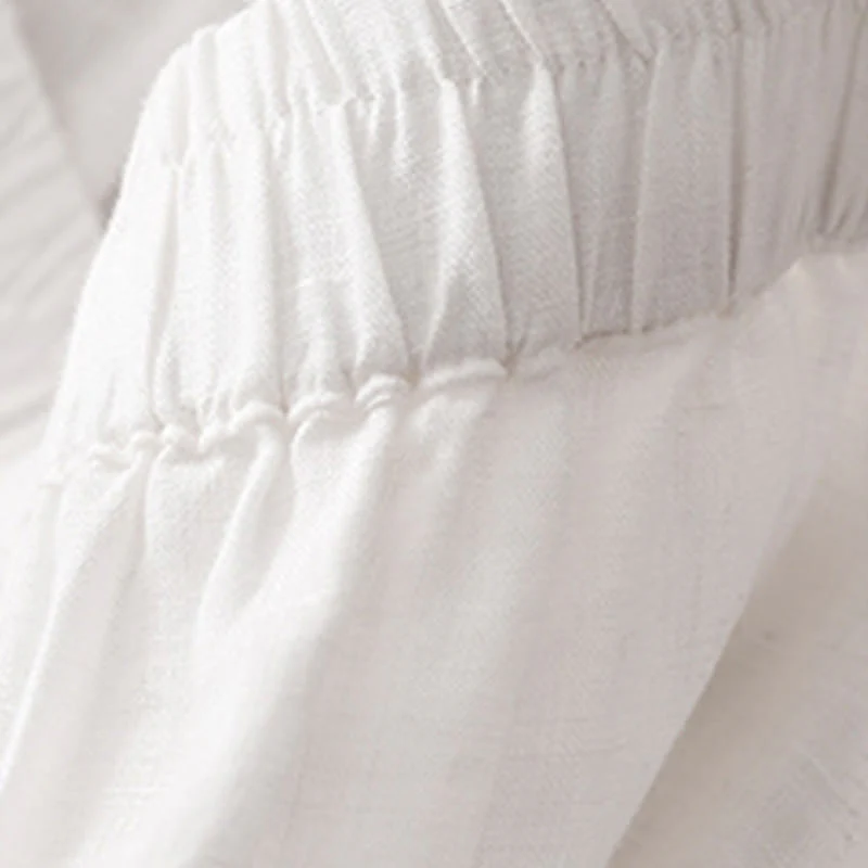 Buddha Stones Casual Plain Cropped Pants Women's Cotton Linen Harem Pants With Pockets