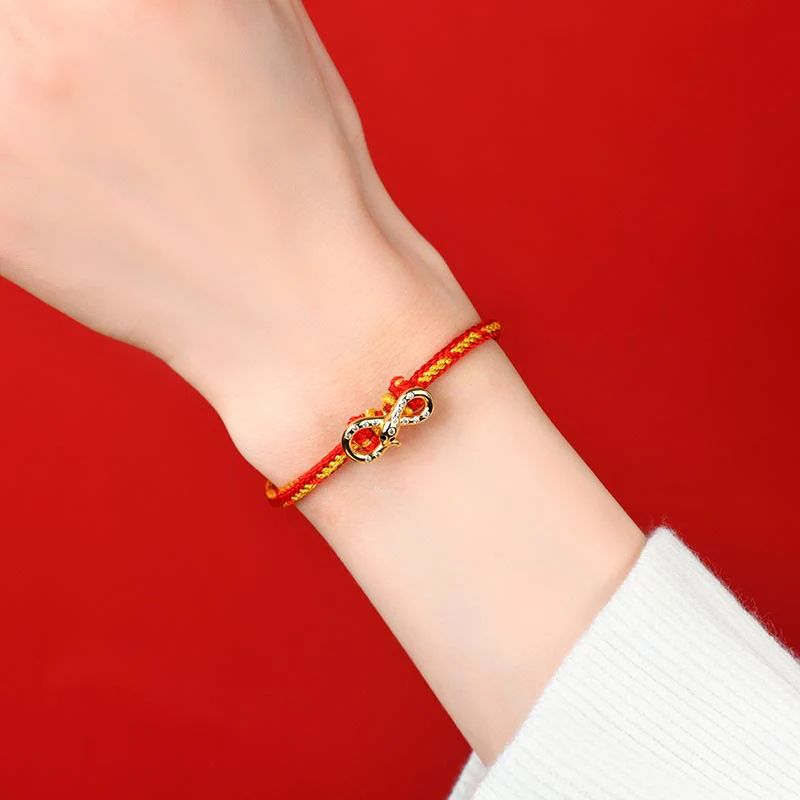Buddha Stones Red String Mobius Strip Year Of The Snake Luck Braided Bracelet