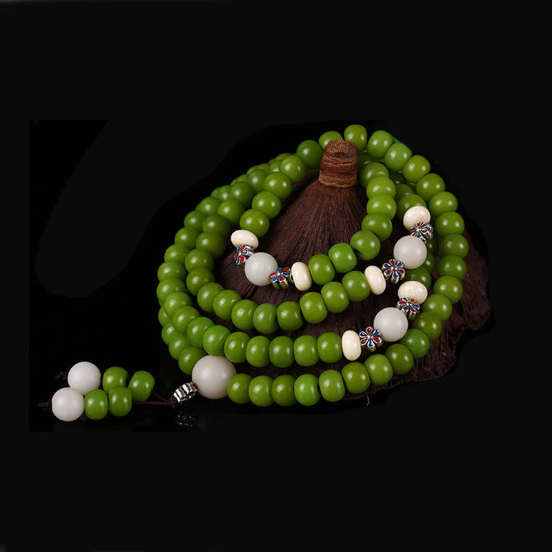 Cyan Bodhi Seed Mala 108 Beads Success Bracelet Necklace (Extra 30% Off | USE CODE: FS30)