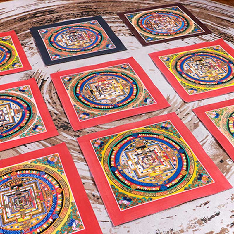 Buddha Stones Tibetan Handmade Thangka Mandala Painting Blind Box Random Color Pattern