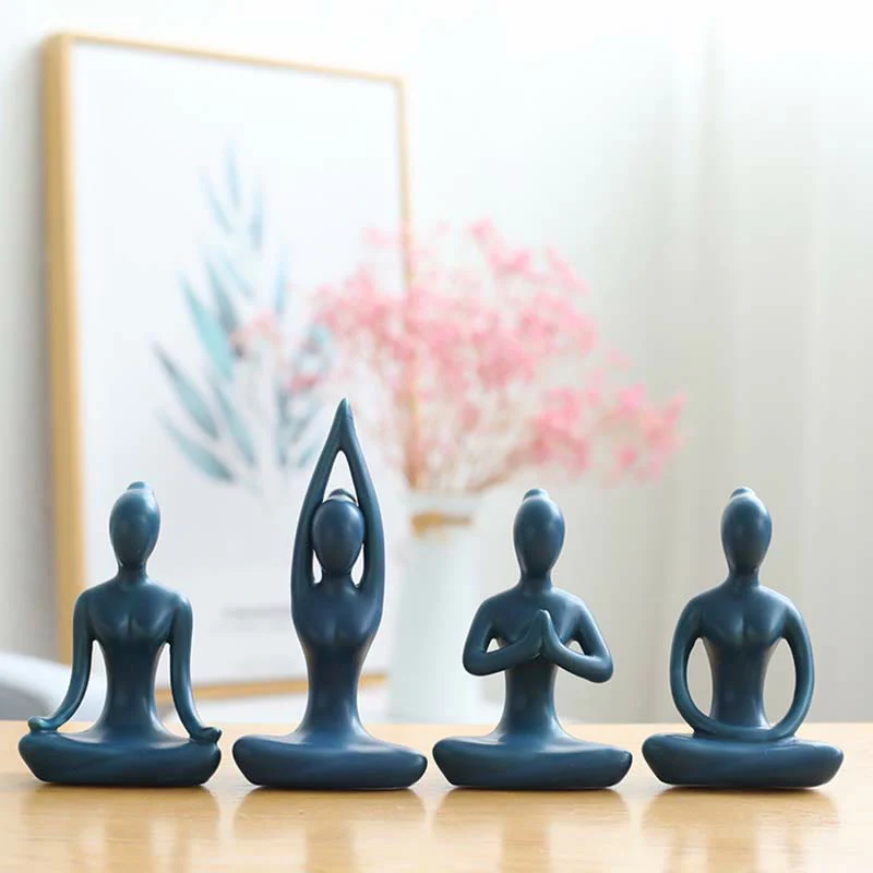 Buddha Stones Abstract Yoga Meditation Exercise Ceramics Spiritual Figurine Sculpture Decoration
