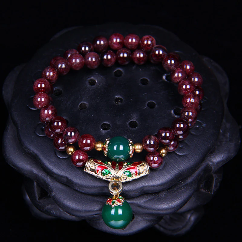 Buddha Stones Natural Garnet Blessing Bracelet