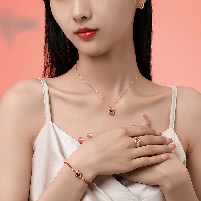 Buddha Stones 925 Sterling Silver Year Of The Dragon Luck Red Zircon Necklace Pendant Bracelet Earrings Ring (Extra 30% Off | USE CODE: FS30)