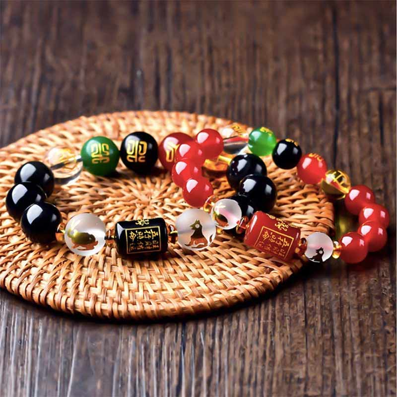 Chinese Zodiac Feng Shui Obsidian Five-Element Wealth Porsperity Bracelet (Extra 30% Off | USE CODE: FS30)