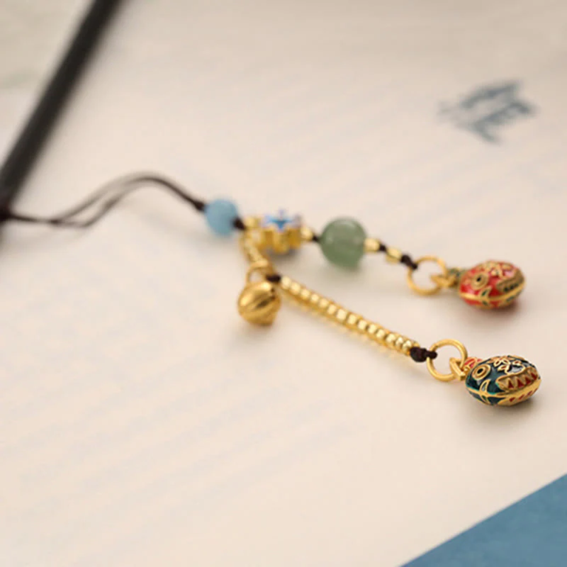 Buddha Stones Gold Swallowing Beast Family Luck Key Chain