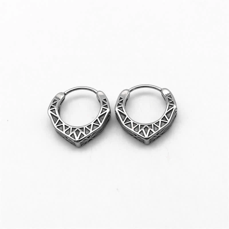 Buddha Stones Viking Hoop Titanium Steel Balance Earrings