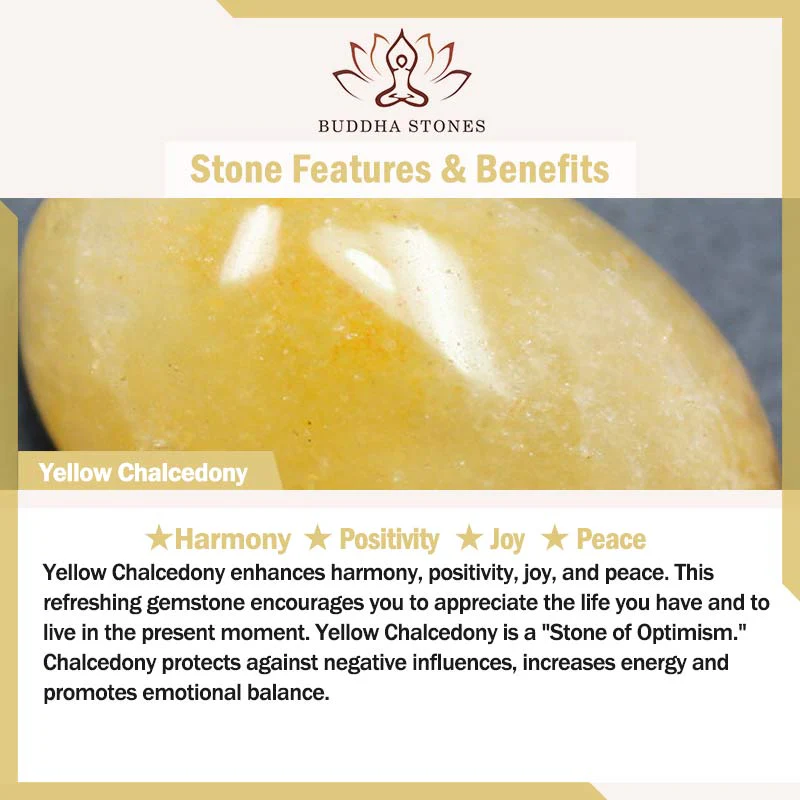 Buddha Stones Yellow Chalcedony Harmony Positivity Bracelet Bangle