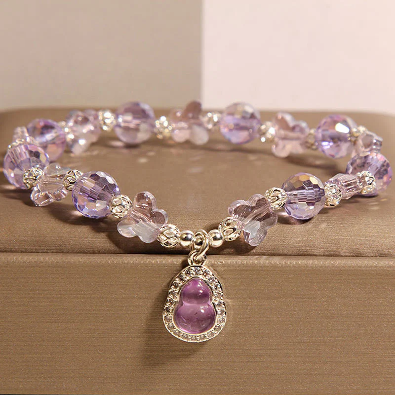 Buddha Stones Butterfly Gourd Amethyst Citrine Labradorite Balance Bracelet