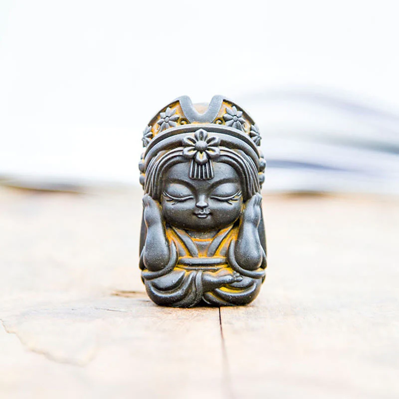 Buddha Stones Handmade Zakiram Iron Powder Rust Cast Resin Statue Zen Home Decoration