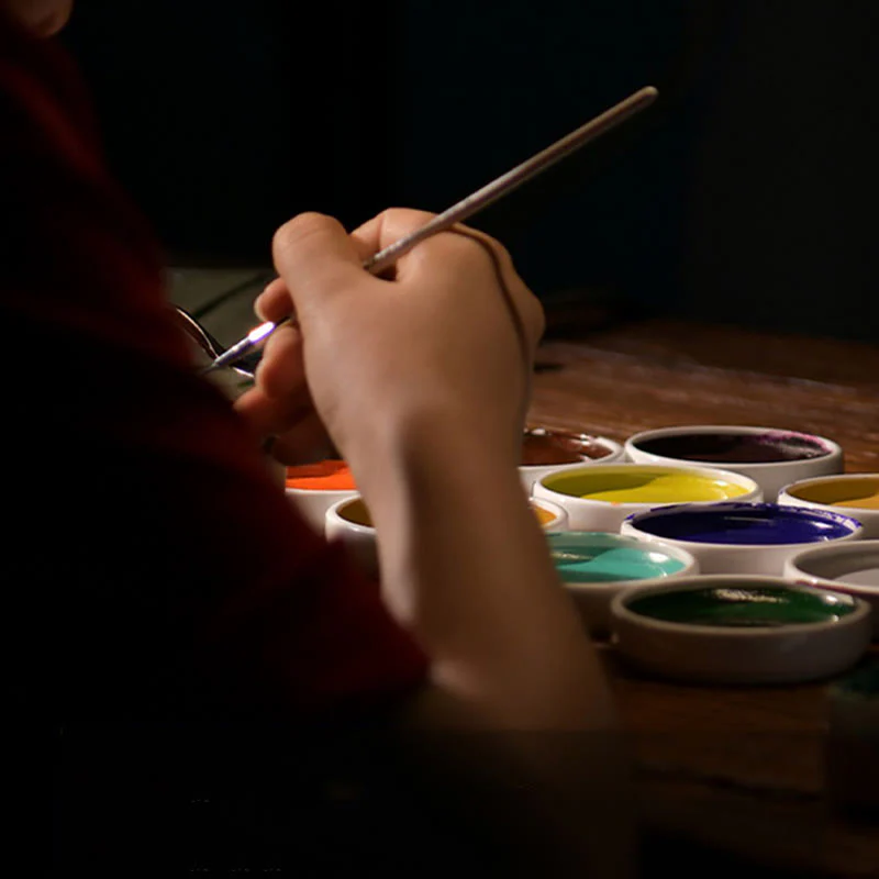 Buddha Stones Year Of The Dragon Hand Painted Chinese Zodiac Rosewood Carved Calm Key Chain