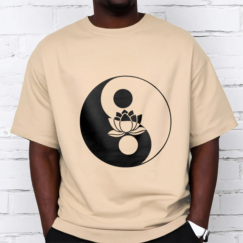 Buddha Stones Yin Yang Lotus Flower Tee T-shirt