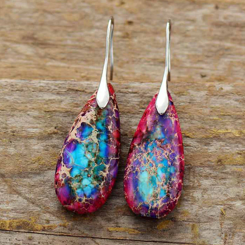 Buddha Stones Emperor Stone Crystal Happiness Earrings