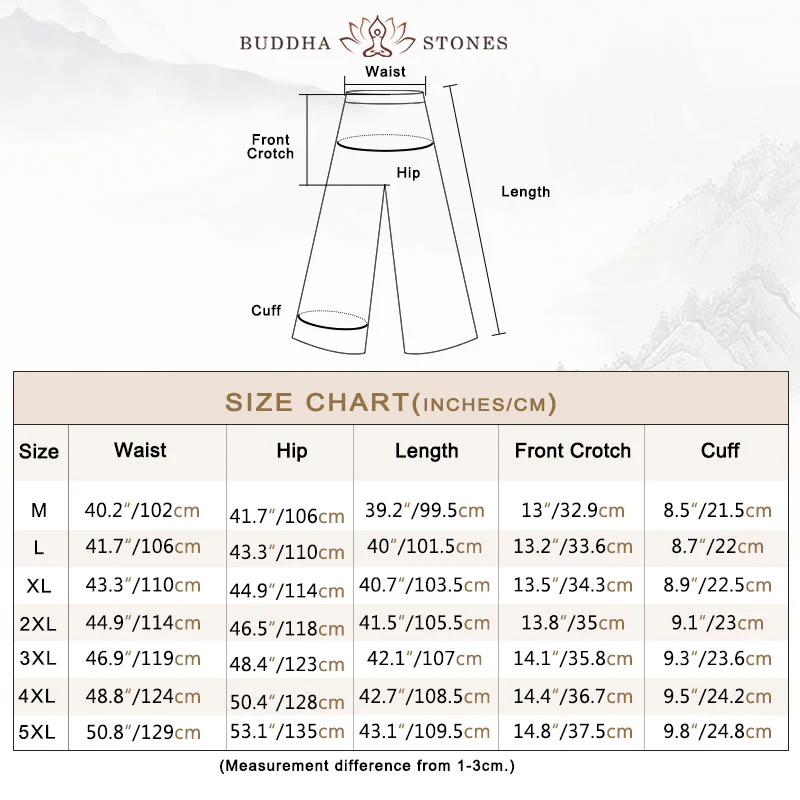 Buddha Stones 2Pcs Tang Suit Traditional Frog-Button Uniform Long Sleeve Shirt Pants Men's Set