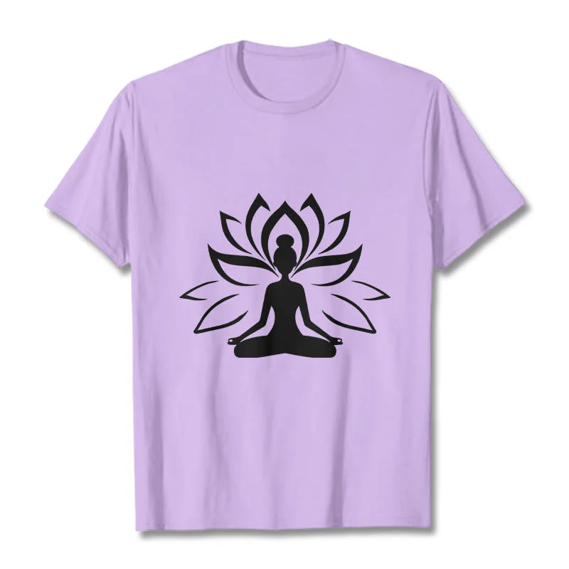 Buddha Stones Lotus Meditating Person Tee T-shirt