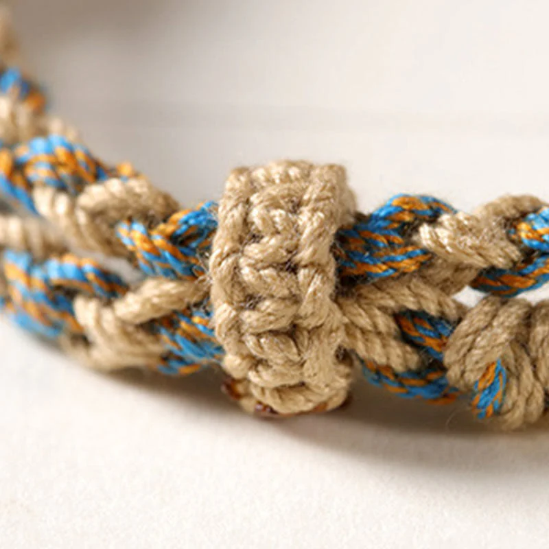 Buddha Stones Tibetan Dzi Bead Wealth  Protection Braided Bracelet