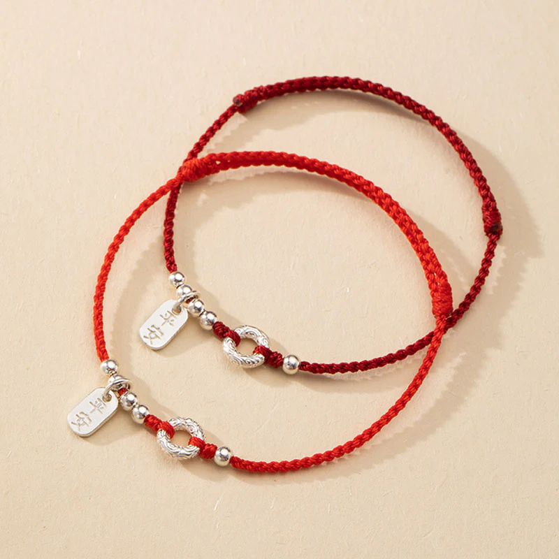 Buddha Stones 925 Sterling Silver Auspicious Clouds Peace Buckle Safe And Sound Bracelet Anklet (Extra 30% Off | USE CODE: FS30)