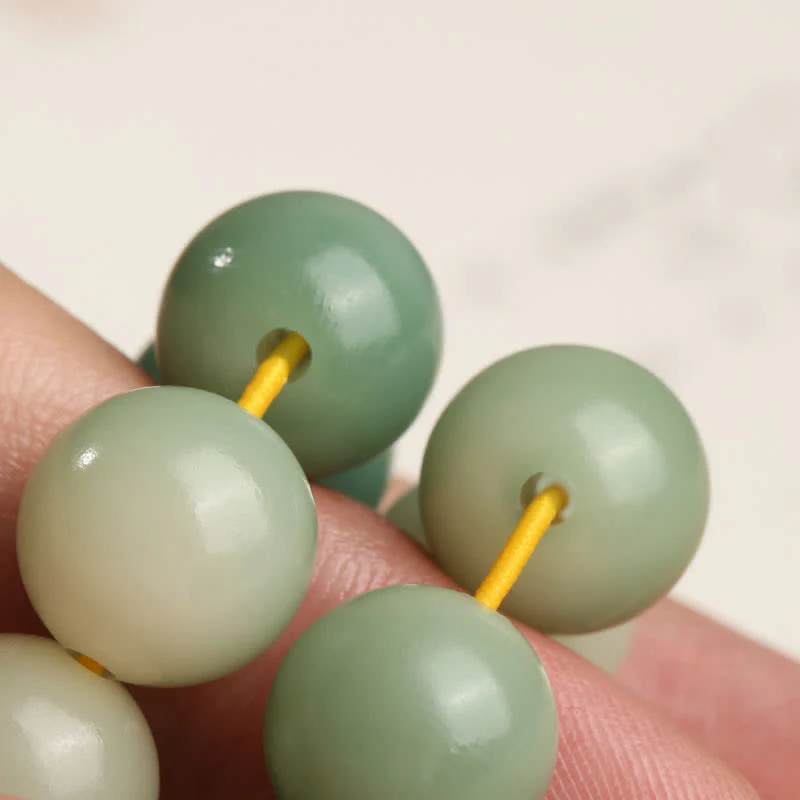 Buddha Stones Natural Gradient Bodhi Seed Fortune Money Bag Lotus Wisdom Tassel Wrist Mala