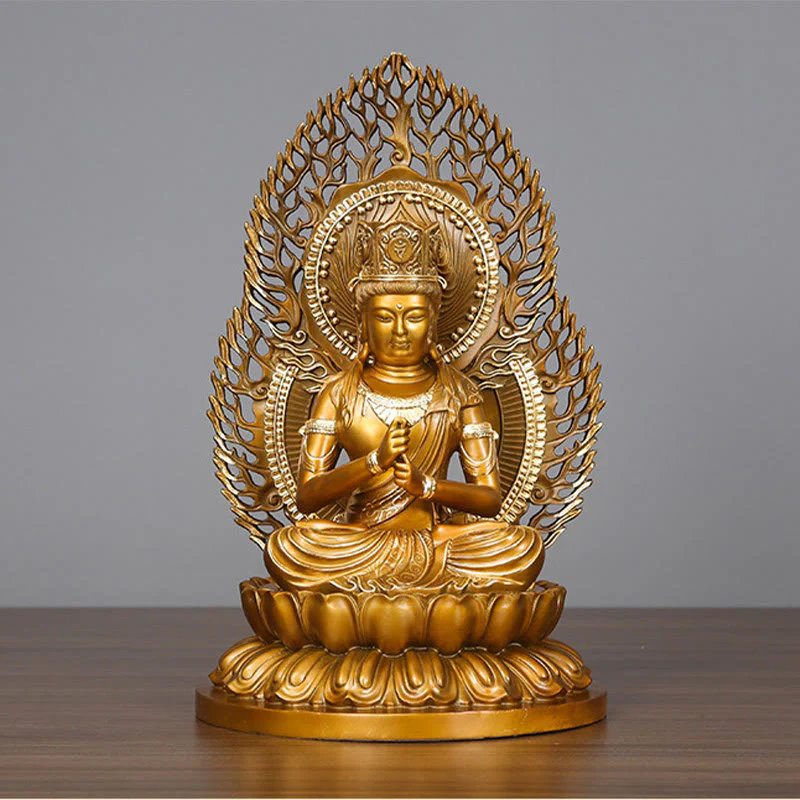 Buddha Stones Tathagata Buddha Figurine Serenity Copper Statue Home Offering Decoration