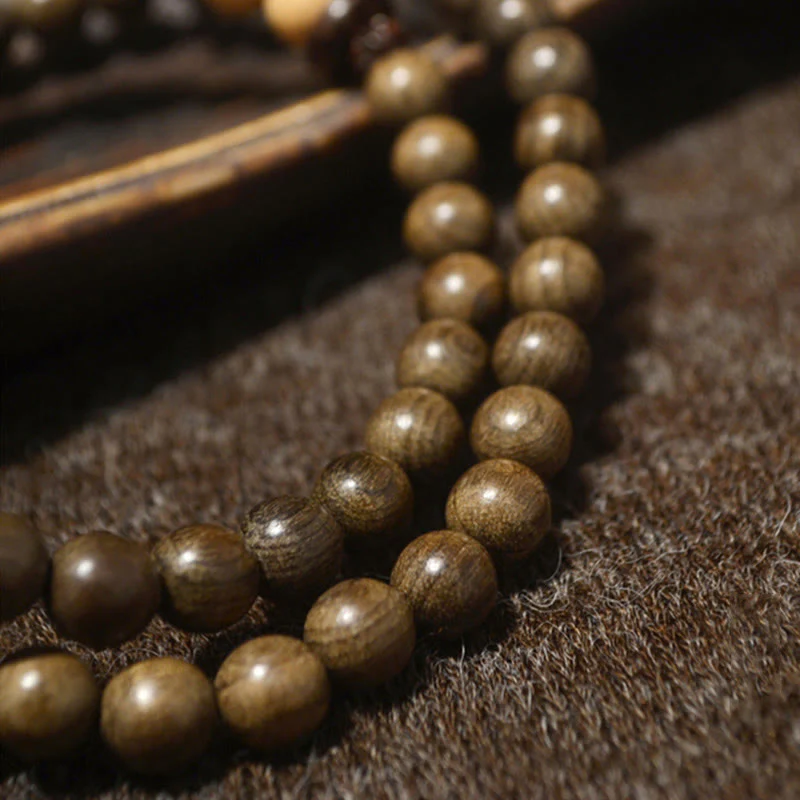 Buddha Stones Tibetan Sandalwood Protection Charm Mala Bracelet