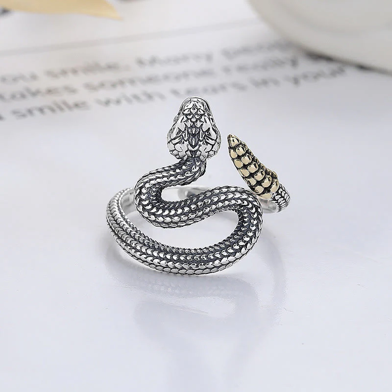 Buddha Stones 925 Sterling Silver Year Of The Snake Calm Balance Adjustable Ring