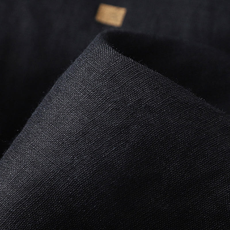 Buddha Stones Summer Casual Polka Dot Pattern Design Cotton Linen Women's Wide Leg Pants With Pockets