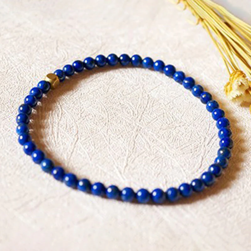 Buddha Stones 4mm Ultra-thin Lazurite Beads Self Care Bracelet