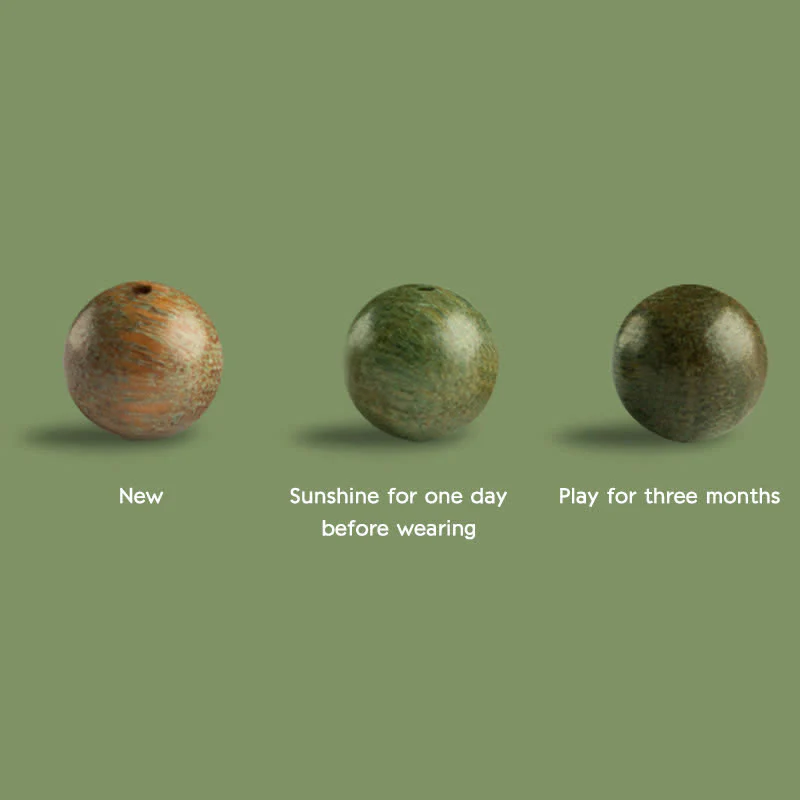 Buddha Stones Green Sandalwood Positive Peace Bracelet