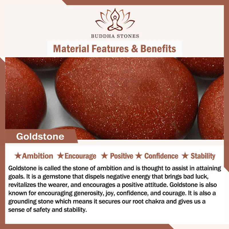 Buddha Stones Natural 2mm Goldstone Beads Positive Multi Layer Bracelet