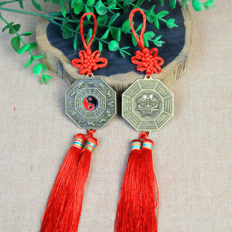 Buddha Stones Feng Shui Bagua Map Chinese Knotting Harmony Energy Map Mirror