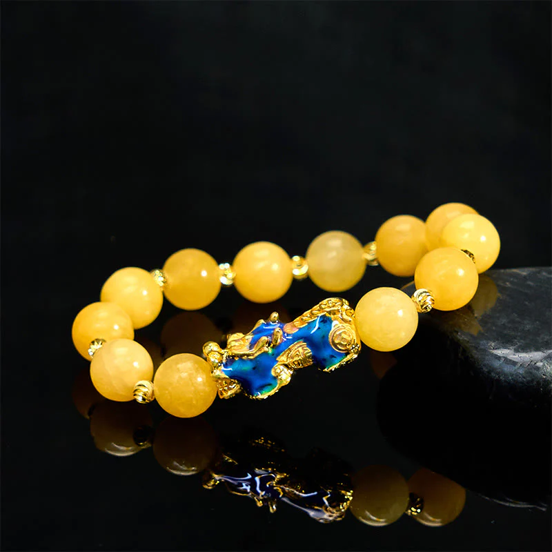 Buddha Stones Natural Topaz Color Change PiXiu Wealth Bracelet