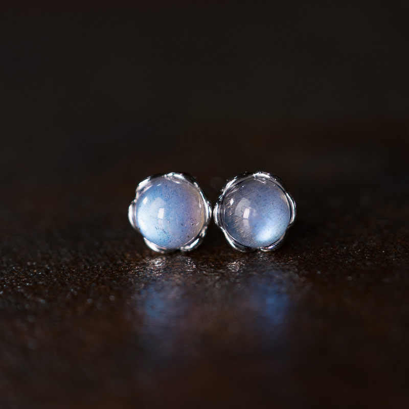 Buddha Stones 925 Sterling Silver Moonstone Positive Earrings