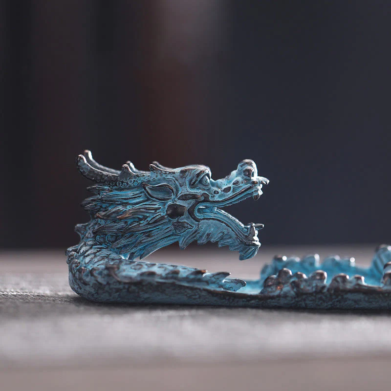 Buddha Stones Auspicious Dragon Strength Alloy Incense Burner Decoration