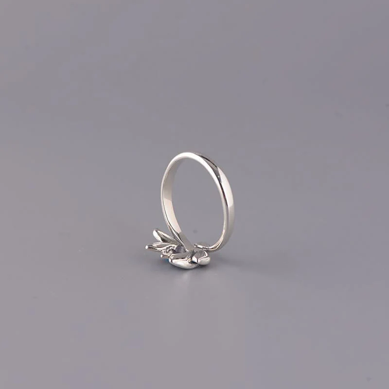 Buddha Stones 925 Sterling Silver Lotus Flower New Beginning Adjustable Ring